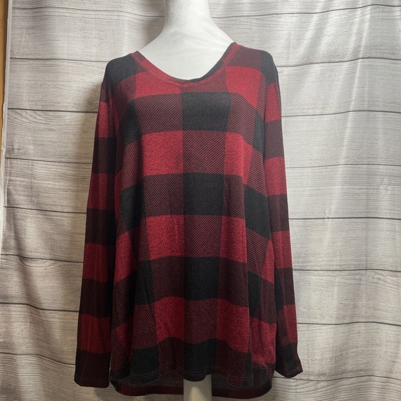 Maurices Sweaters - Maurice's 24/7  Buffalo Check  Large Flowy Hi-low Casual Winter Fall Top